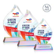 Worthington Full Color Prismatic on Newhaven Flame Crystal Award - Crystal Flame Awards