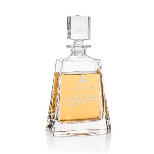 Corporate Recognition Gifts - Etched Barware - Arcadia Decanter & Lid