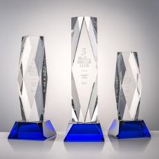 President Blue on Base Crystal Award - Glass Awards