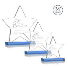 Chippendale Sky Blue Star Crystal Award - Service Awards