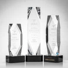 Employee Gifts - Delta Black on Base Obelisk Crystal Award