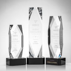 Delta Black on Base Obelisk Crystal Award - Corporate Awards