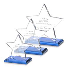 Sudbury Sky Blue Star Crystal Award - Crystal Awards
