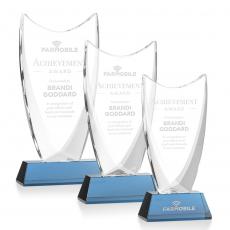 Employee Gifts - Dawkins Sky Blue Peak Crystal Award