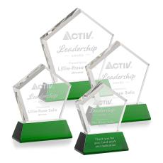 Genosee Green on Base Crystal Award - Crystal Awards