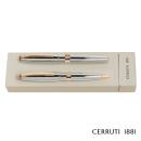 Cerruti 1881 NSW6455 – Penna Roller Wilcox, Colore Cromo Scuro, Corpo Testurizzato, In Cofanetto Regalo