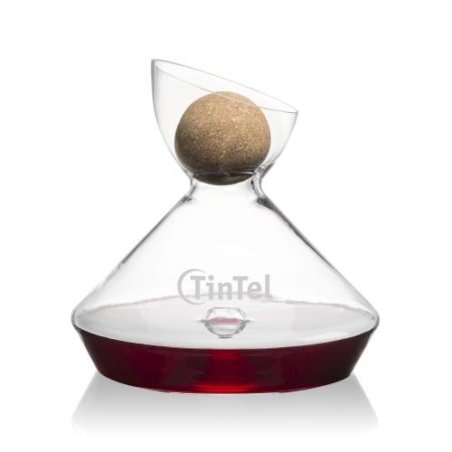 Corporate Recognition Gifts - Etched Barware - Woodbury Carafe w/Cork Stopper
