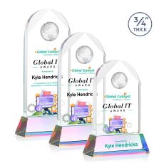 Blake Globe Full Color Prismatic on Newhaven Arch & Crescent Crystal Award - Corporate Awards