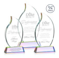 Croydon Prismatic on Newhaven Base Flame Crystal Award - Crystal Flame Awards