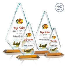 Windsor Full Color Amber Crystal Award - Employee Awards