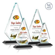 Windsor Full Color Black Crystal Award - Employee Awards