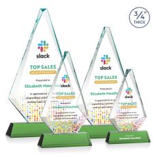 Windsor Full Color Green on Newhaven Crystal Award - Award Plaques