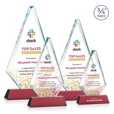 Windsor Full Color Red on Newhaven Crystal Award - Award Plaques