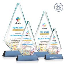 Windsor Full Color Sky Blue on Newhaven Crystal Award - Award Plaques