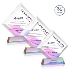 Belaire Full Color Prismatic on Newhaven Base Crystal Award - Corporate Awards
