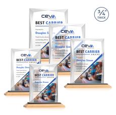 Messina Full Color/Black Rectangle Bamboo Award - Corporate Awards