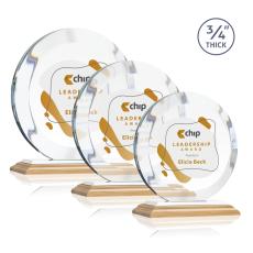 Gibralter Full Color/White Circle Bamboo Award - Corporate Awards