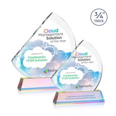 Nantucket Full Color Prismatic on Newhaven Sail Crystal Award - Corporate Awards