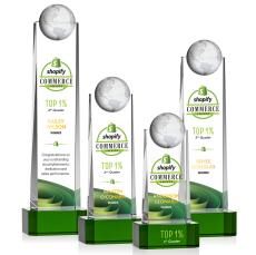 Sherbourne Globe Full Color Green Spheres Crystal Award - Corporate Awards