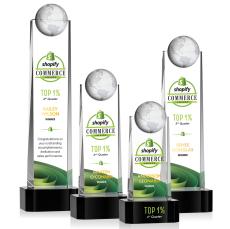Sherbourne Globe Full Color Black Spheres Crystal Award - Corporate Awards