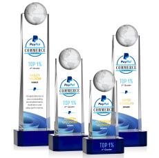 Sherbourne Globe Full Color Blue Spheres Crystal Award - Corporate Awards