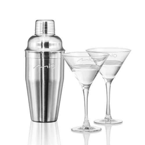 Corporate Recognition Gifts - Etched Barware - Connoisseur Shaker & Connoisseur Martini Set