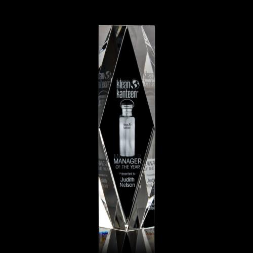 Corporate Awards - Crystal Awards - 3D Laser Awards - President 3D Obelisk Crystal Award