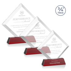 Belaire Red on Newhaven Base Crystal Award - Red Crystal Awards