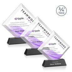 Belaire Full Color Black on Newhaven Base Crystal Award - Corporate Awards