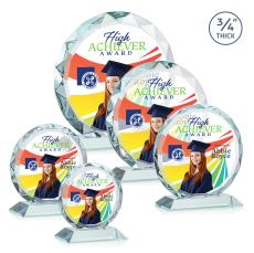 Centura Full Color Clear Circle Crystal Award - Corporate Awards