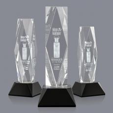 Employee Gifts - President 3D Black on Base Obelisk Crystal Award