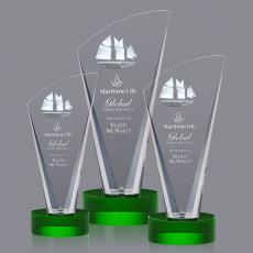 Employee Gifts - Brampton 3D Green  Peak Crystal Award