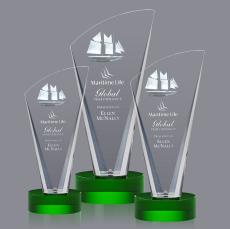 Brampton 3D Green  Peak Crystal Award - Crystal Awards
