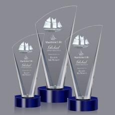 Brampton 3D Blue  Peak Crystal Award - Crystal Awards