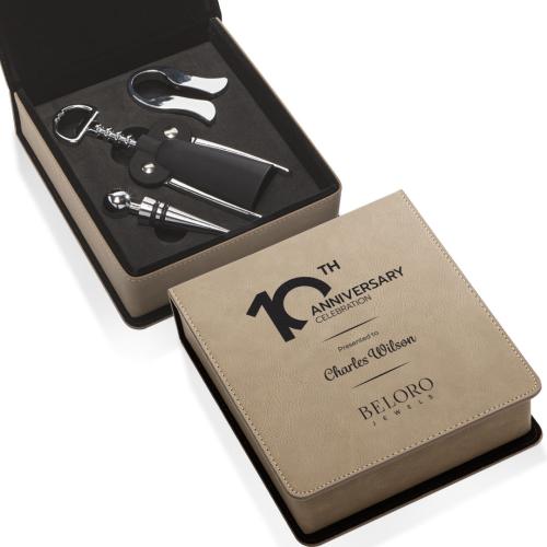 Corporate Recognition Gifts - Etched Barware - Falkland Wine Accessory Set - 3pc