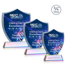 Scudo Shield Full Color Prismatic on Newhaven Abstract / Misc Crystal Award - Award Shapes