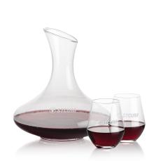 Innisfil Carafe & Reina Stemless Wine - Etched Barware