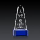 Geneva 3D Blue on Base Obelisk Crystal Award