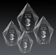 Devron 3D Clear Crystal Award - 3D Laser Engraved