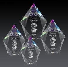 Devron 3D Prismatic Crystal Award - 3D Laser Engraved