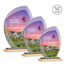 Wichita Full Color/Black Flame Bamboo Award - Crystal Flame Awards