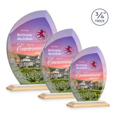 Wichita Full Color/White Flame Bamboo Award - Crystal Flame Awards