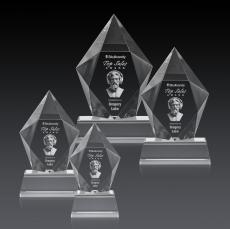Devron 3D Clear on Base Crystal Award - 3D Laser Engraved
