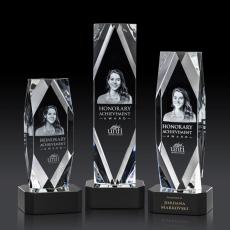 Employee Gifts - Delta 3D Black on Base Obelisk Crystal Award