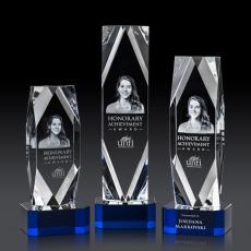 Employee Gifts - Delta 3D Blue on Base Obelisk Crystal Award