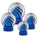Genista Blue on Stanrich Base Spheres Glass Award