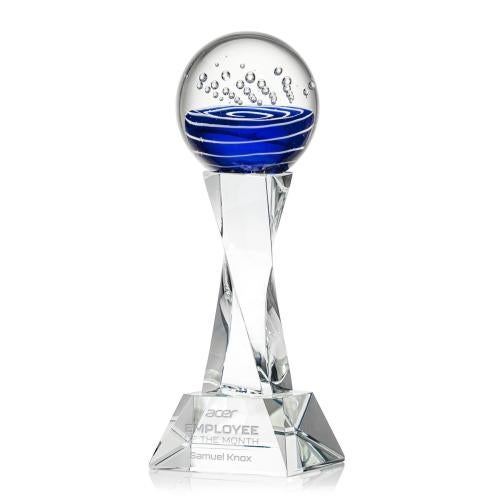 Corporate Awards - Glass Awards - Art Glass Awards - Tranquility Clear on Langport Base Spheres Glass Award
