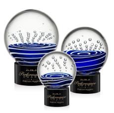 Tranquility Black on Marvel Base Spheres Glass Award - Corporate Awards
