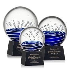 Tranquility Black on Robson Base Spheres Glass Award - Corporate Awards