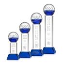 Tranquility Blue on Stowe Base Spheres Glass Award